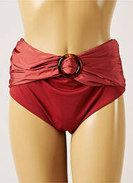 Bas de maillot de bain effet matière satinée culotte rouge LIVIA femme
