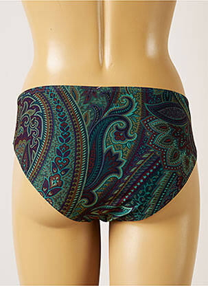 Bas de maillot de bain effet matière satinée culotte vert LIVIA femme