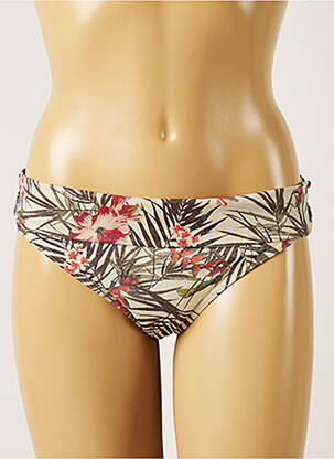 Bas de maillot de bain imprimé tie and dye culotte beige LIVIA femme