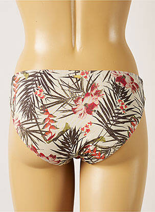 Bas de maillot de bain imprimé tie and dye culotte beige LIVIA femme