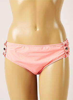 Bas de maillot de bain effet matière satinée culotte rose LIVIA femme