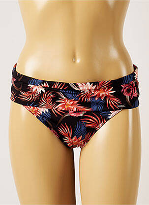Bas de maillot de bain imprimé tie and dye culotte noir LIVIA femme