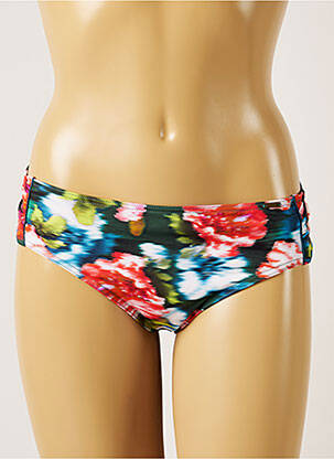 Bas de maillot de bain imprimé fleurs culotte vert LIVIA femme