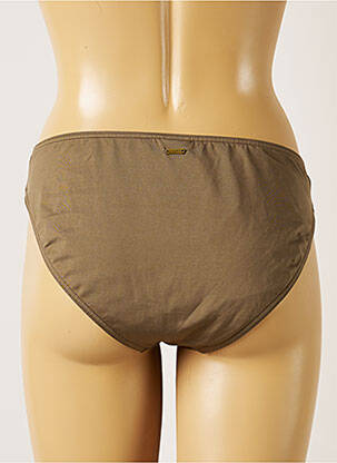 Bas de maillot de bain effet matière satinée culotte vert LIVIA femme