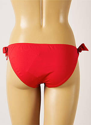 Bas de maillot de bain effet matière satinée bikini rouge LIVIA femme