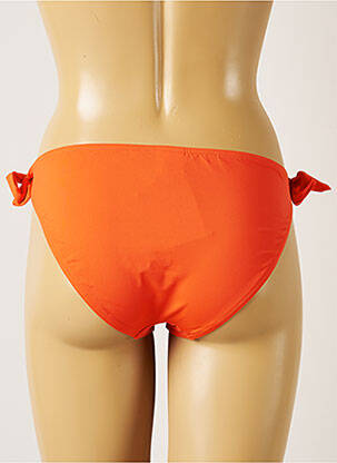 Bas de maillot de bain effet matière satinée bikini orange LIVIA femme