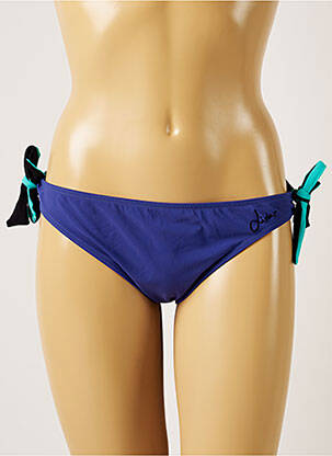 Bas de maillot de bain effet matière satinée bikini bleu LIVIA femme
