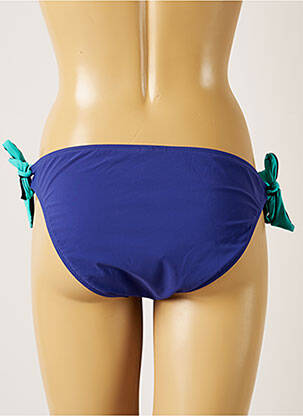 Bas de maillot de bain effet matière satinée bikini bleu LIVIA femme