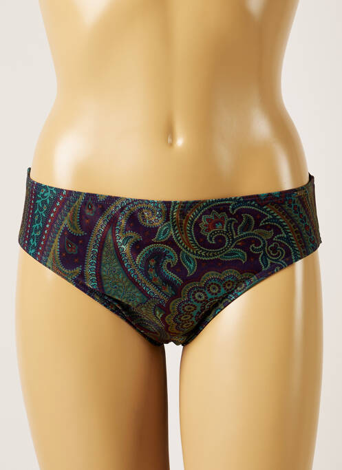 Bas de maillot de bain effet matière satinée culotte vert LIVIA femme