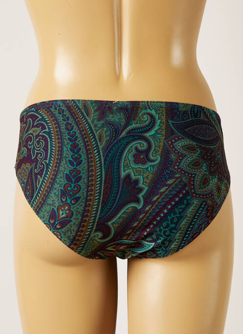 Bas de maillot de bain effet matière satinée culotte vert LIVIA femme