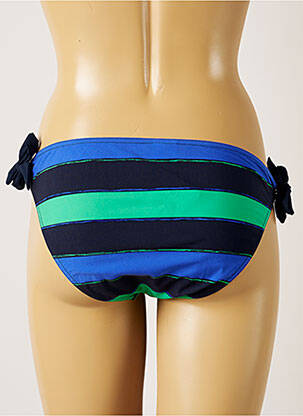 Bas de maillot de bain effet matière satinée bikini bleu LIVIA femme