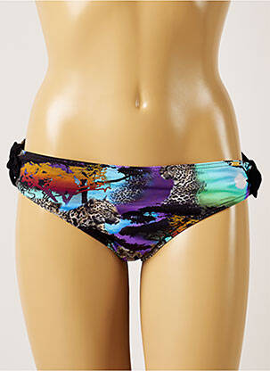 Bas de maillot de bain effet matière satinée bikini violet LIVIA femme