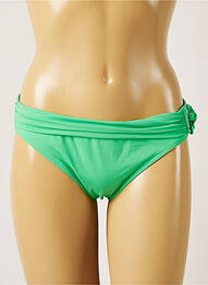 Bas de maillot de bain effet matière satinée culotte vert LIVIA femme