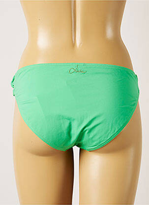Bas de maillot de bain effet matière satinée culotte vert LIVIA femme