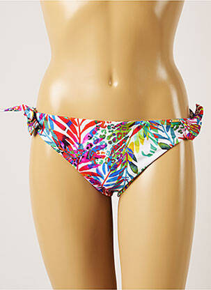 Bas de maillot de bain imprimé tie and dye bikini blanc LIVIA femme