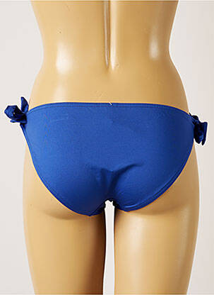Bas de maillot de bain effet matière satinée bikini bleu LIVIA femme