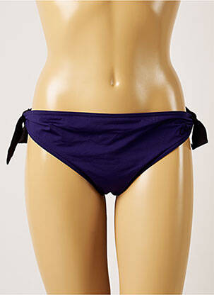 Bas de maillot de bain effet matière satinée bikini bleu LIVIA femme