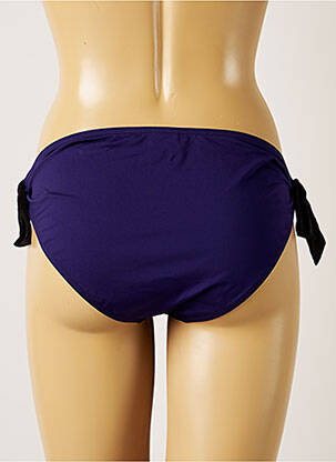 Bas de maillot de bain effet matière satinée bikini bleu LIVIA femme