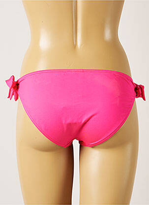 Bas de maillot de bain effet matière satinée bikini rose LIVIA femme