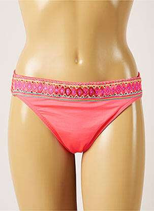 Bas de maillot de bain effet matière satinée culotte rose LIVIA femme
