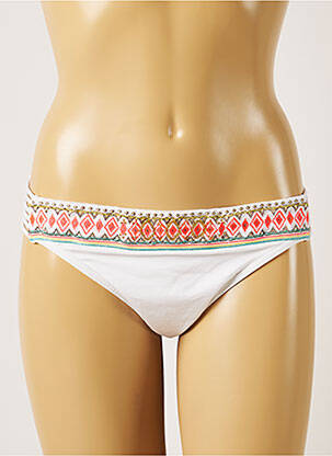 Bas de maillot de bain effet matière satinée culotte blanc LIVIA femme