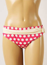 Bas de maillot de bain effet matière satinée culotte rose LIVIA femme