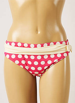 Bas de maillot de bain effet matière satinée culotte rose LIVIA femme