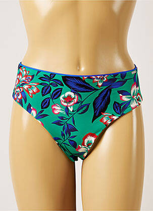 Bas de maillot de bain imprimé fleurs culotte vert LIVIA femme