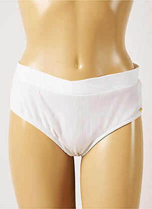 Bas de maillot de bain effet matière satinée culotte blanc LIVIA femme