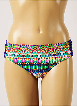 Bas de maillot de bain imprimé fantaisie culotte vert LIVIA femme