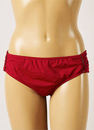 Bas de maillot de bain effet matière satinée culotte rouge LIVIA femme