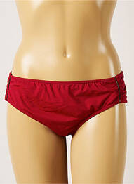 Bas de maillot de bain effet matière satinée culotte rouge LIVIA femme