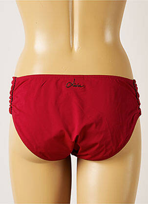 Bas de maillot de bain effet matière satinée culotte rouge LIVIA femme