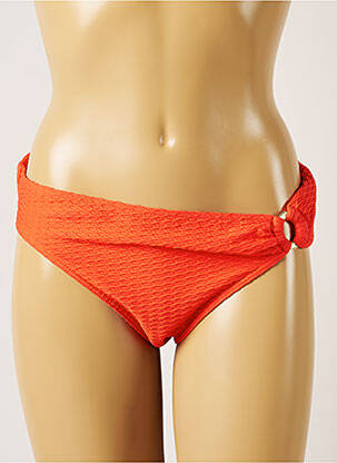 Bas de maillot de bain tissage texturé culotte orange LIVIA femme