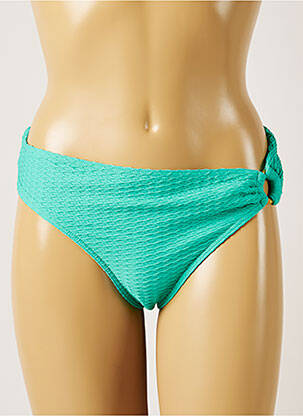 Bas de maillot de bain tissage texturé culotte vert LIVIA femme