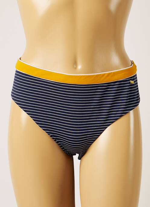 Bas de maillot de bain imprimé rayures short bleu LIVIA femme