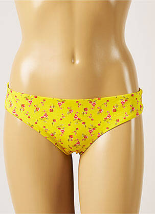 Bas de maillot de bain imprimé fleurs bikini jaune BANANA MOON femme