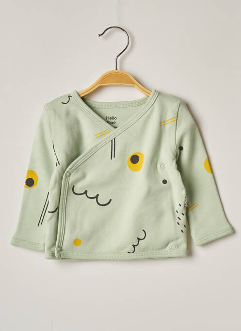 T-shirt manches longues manches longues vert HELLO ELAÉ enfant