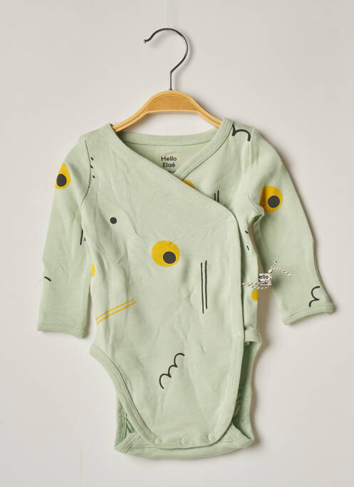 Body lingerie vert HELLO ELAÉ pour enfant