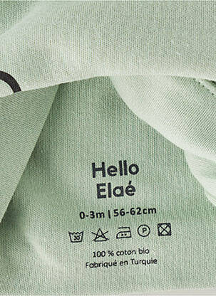Bonnet vert HELLO ELAÉ enfant