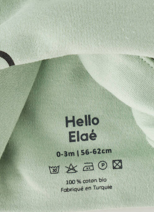 Bonnet vert HELLO ELAÉ pour enfant