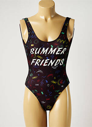 Maillot de bain 1 pièce imprimé fantaisie haut bandeau noir SWEET PANTS femme