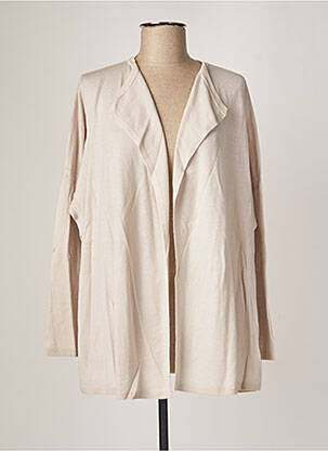Gilet manches longues finition bords-côtes gris POLES femme