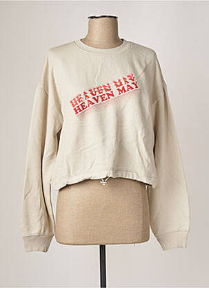 Sweat-shirt stretch manches longues beige HEAVEN MAY femme