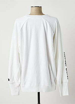 Sweat-shirt sérigraphie floquée manches longues blanc HEAVEN MAY femme