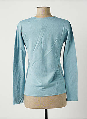 Pull coupe cintrée manches longues bleu POLES femme