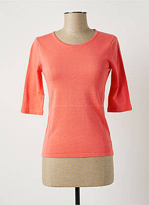 Pull coupe cintrée manches 3/4 orange MONTAGUT femme