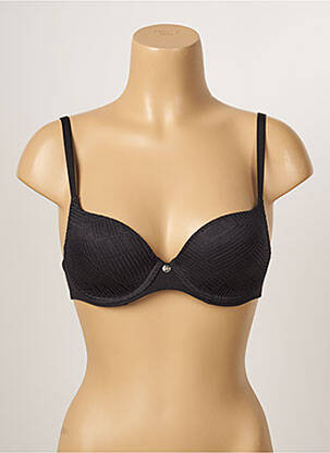 Soutien-gorge effet matière satinée haut soutien-gorge balconnet noir FEMILET femme