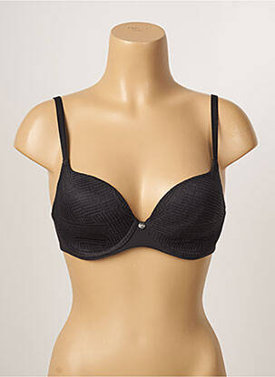 Soutien-gorge tissage dentelle haut soutien-gorge moulé noir FEMILET femme