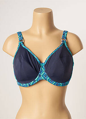 Haut de maillot de bain stretch haut soutien-gorge moulé bleu ULLA DESSOUS femme